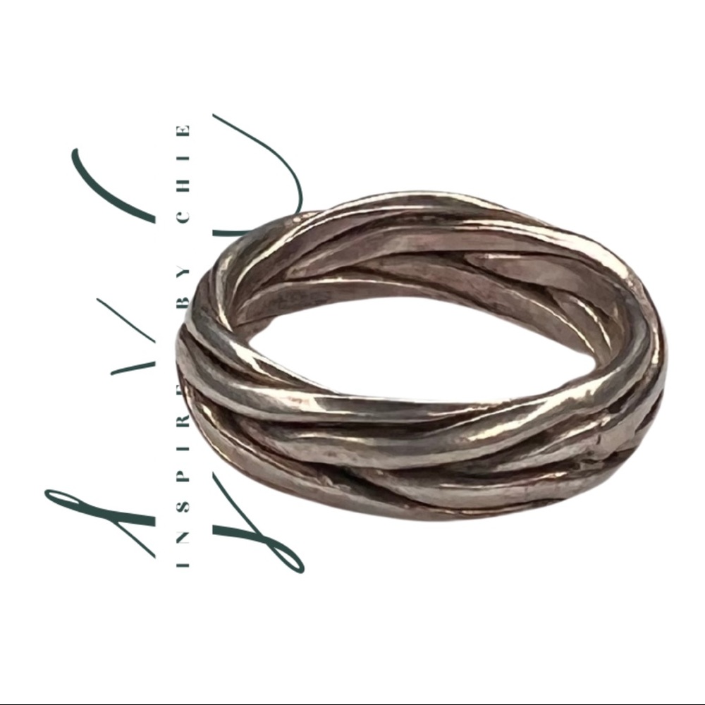 Vintage Hand-Forged Braided Sterling Silver Ring